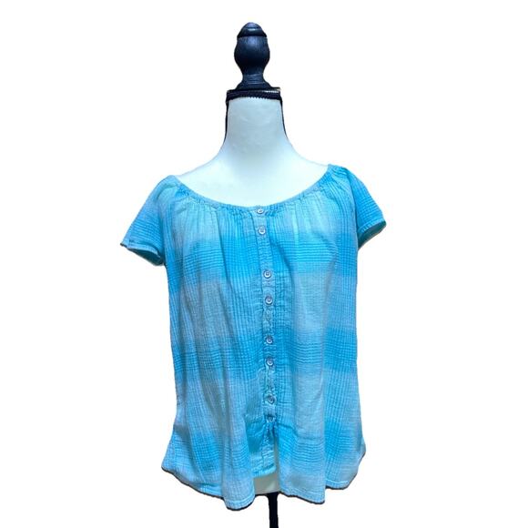 Light Blue Columbia Blouse Women’s Large {85} - Picture 1 of 9